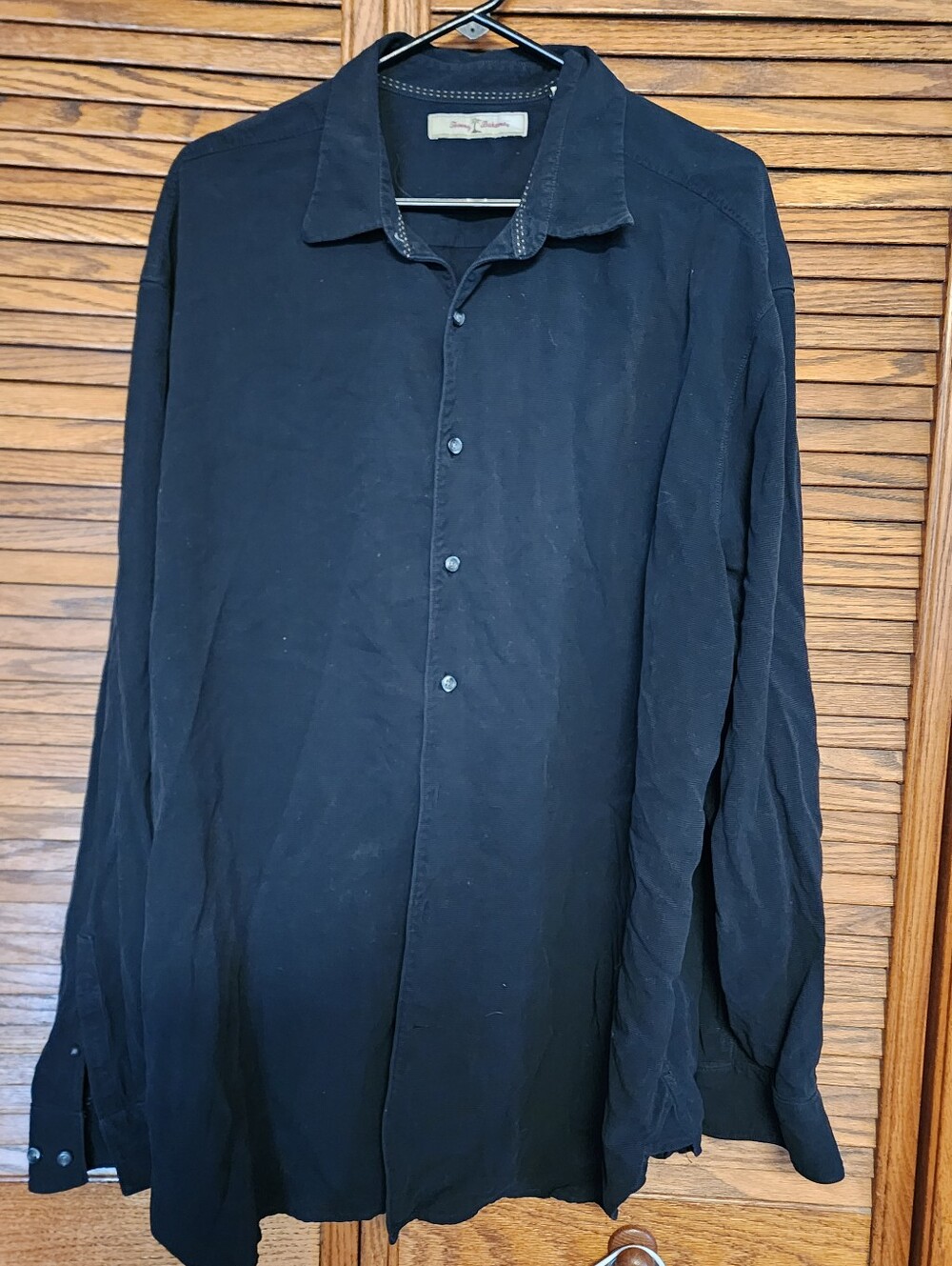 Tommy Bahama Black Silk Long Sleeve Button Up Shirt Mens Size 2XT